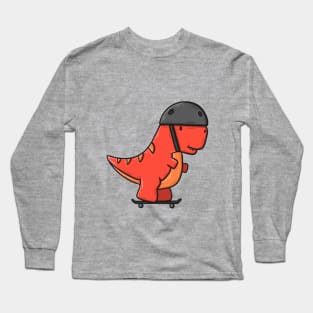 Skateboarding T-Rex Long Sleeve T-Shirt